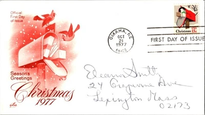 Artesanía vintage FDC USPS Scott #1730 saludos de temporada Feliz Navidad c1977 Foto 1 de 4
