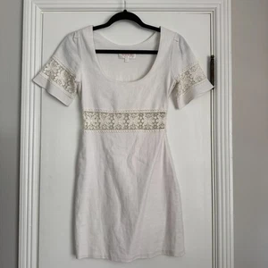 Mini Vestido Stone Cold Fox Revolve Crawford Blanco Mezcla de Lino Talla 0 - Imagen 1 de 8