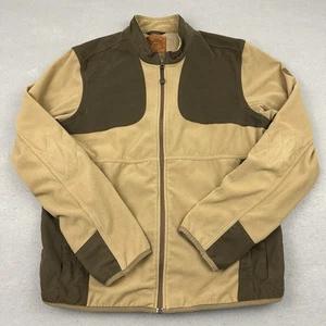 Vintage Eddie Bauer Jacket Men Large Beige Sport Shop Full Zip Fleece Hunting L - Picture 1 of 11