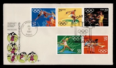 DR WHO 1991 FDC OLYMPICS SPORTS CC CACHET COMBO M60498 - Image 1 of 2