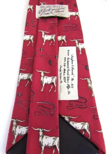 Rockmount Ranch Wear rote Seide Longhorn & Marken 200 Krawatte - Bild 1 von 6