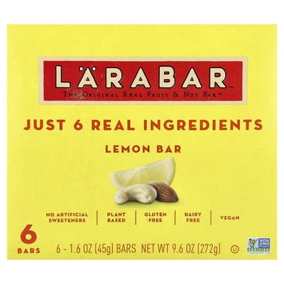 Real Fruit & Nut Bar™, limón, 6 barras, 1,6 oz (45 g) cada una Foto 1 de 3