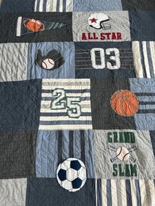 Pottery Barn Kids Twin Sports Quilt - Picture 1 of 5