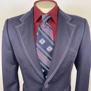 Vintage 60s 70s Ventura Jacket Leisure Suit Blazer Sport Coat Disco Mens 40 Long - Picture 1 of 19