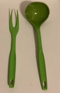 Vintage Foley Nylon Ladle & Fork Lime Green Retro MCM Kitchen Serving Utensils - Picture 1 of 10