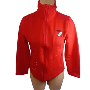 Y2K S2 Square Studded Moto Style Hoodie Stand Collar Logo Retro Streetwear S - Picture 1 of 16