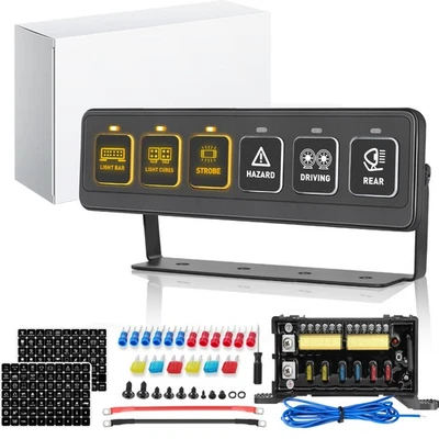 6 Gang Wireless Switch Panel Box For LED Light Bar Power Circuit Remote Control - Image 1 of 4