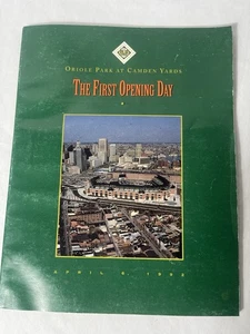 Vtg Baltimore Orioles first opening day Camden yards 1992 program - Picture 1 of 1