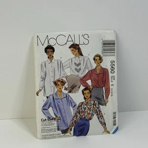 Shirt Very Loose Collar Cuffs Pads Size 14-18 UNCUT Pattern 5560 Vintage 90s  - Picture 1 of 2