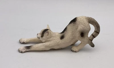 Figura doméstica Schleich gato elástico blanco y negro gatito 2010 retirado 13677 Foto 1 de 3