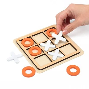 Wood Tic Tac Toe Board Games for Kids and Adults Coffee Table Decor - Picture 1 of 6
