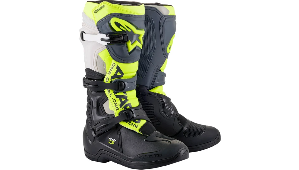 Alpinestars Tech 3 Boots Black gray flo yellow Adult Size US 12 - Image 1 of 1