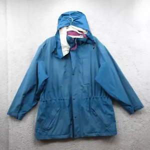 LL Bean Vintage Parka Rain Jacket Coat Mens XL Blue Made In Hong Kong Pockets - Picture 1 of 11