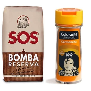 1Kg Riso Bomba SOS speciale per Paella + 65 gr Colorante Paella Carmencita - Imagen 1 de 1