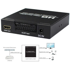 RGB Scart HDMI to HDMI 720P 1080P HD Video Converter Scaler with Audio Extractor