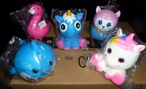 New Slow Rising 5" Squishy Squeezable Fun Toys 5 piece lot - Picture 1 of 5