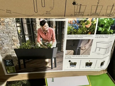 Keter Easy Grow 44.9" x 19.4" Resin Elevated Garden Bed, Rattan-Style - Image 1 of 2