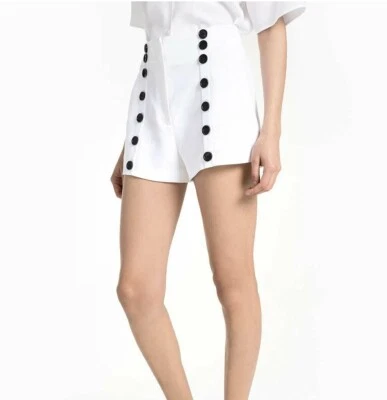 A.L.C. Women’s White Issac High-Waist Sailor Shorts size 6 Foto 1 de 4