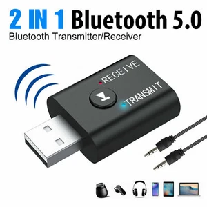 2in1 Bluetooth Transmitter Receiver USB Wireless Stereo Audio Adapter PC Car - Picture 1 of 11