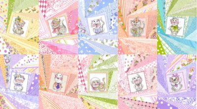 Edredón tramposo gato bloque tela gatito gatos algodón diseños loralie panel 24"X44" Foto 1 de 3