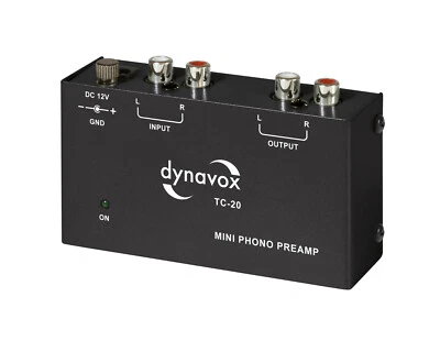 Dynavox TC-20 Phono Pre-amplifier Black MM External Power Supply Metal Housing - Image 1 of 4