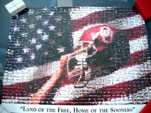 OU Football Land Of The Free Home Of The Sooners Poster New Old Stock Free Ship - Picture 1 of 7