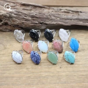 Women Crystal Opal Ring Aventurine Stone Rings Turquoises Resizable Jewelry 1Pc - Picture 1 of 24