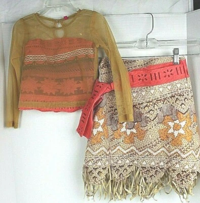 MOANA Child 3-pc Disney Costume Island Outfit Size 4-6X Halloween Walt Disney's - Image 1 of 4