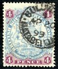 RHODESIA BSACo Stamp SG.32a 4d Blue Superb 1899 CDS Used Cat 29++ BBLUE138
