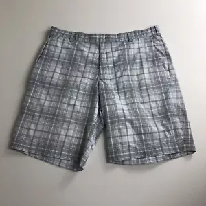 Nike Golf Tour Performance Dri Fit Mens Size 40 Gray Plaid Golf Shorts 11.5 L - Picture 1 of 5