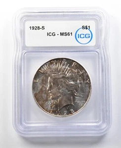 1928-S Peace Silver Dollar MS61 ICG *0174 - Picture 1 of 3
