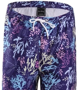 *NEW Mens Swim Trunks Bathing Suit Swimsuit Blue Coral Floral Print S M L XL - Picture 1 of 4