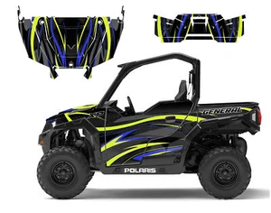 2016- 2025 Polaris General 1000 XP graphics wrap decal kit #V1001 Blue Neon - Picture 1 of 14