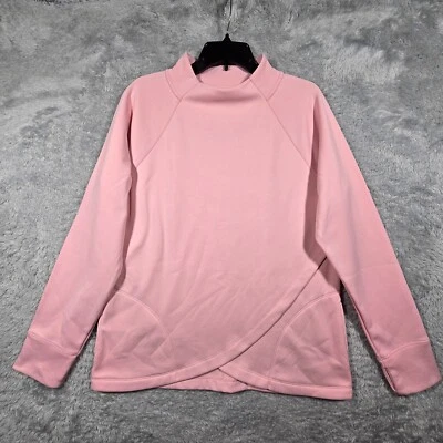 Xersion Sweater Womens Large Pink Overlap Front Pockets Mock Neck Quick-Dri - Image 1 of 4