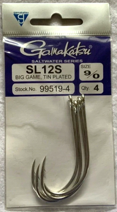 Gamakatsu SL12S Big Game Hooks Size 9/0 Qty 4 - image 1 of 1
