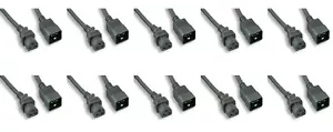 Pack de 10 cordons d'alimentation cavalier universel résistant 12 AWG C20-C21 noir 10 pieds 3 mètres - Photo 1/1