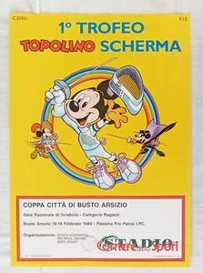 LOCANDINA MANIFESTO POSTER 1° TROFEO TOPOLINO SCHERMA Ed. Disney 1988 !!! - Picture 1 of 3