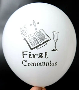 24 Communion Balloons Party Favors Decoracion Comunion Globos White - Picture 1 of 4