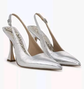 Women's Shoes Sam Edelman Odette Pump Soft Silver Color New With Box - Picture 1 of 7
