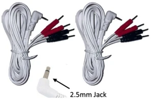 PAIR Of Leads For TENS/EMS Machines 2.5mm Connection 4-pin Connectors - Picture 1 of 3