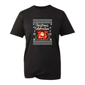 Camiseta Celebración de Navidad, Divertida Animal Novedad Santa Claus Navidad Prenda para el torso unisex - Imagen 1 de 3
