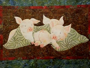 Pine Needles #3 PIGS Back on the Farm 29x20" quilt pattern McKenna Ryan 2009 - Picture 1 of 6