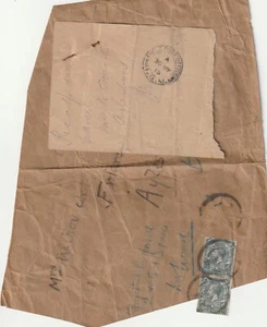 FRANCE 1915 WW1 PARCEL WRAPPER with POSTAGE DUE to GB UNUSUAL - Picture 1 of 2