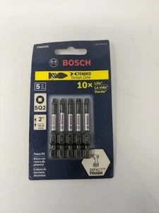 Bosch Impact Bits SQ2 R2 Torsion  ITSQ2205 5-Pack 2 In. Square #2 10x life - Picture 1 of 2