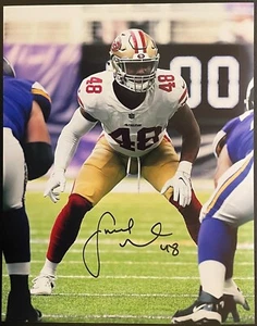 FOTO FRED WARNER firmata SAN FRANCISCO 49ERS 8x10 'ROOKIE ERA' #48 ~COA FIRMATA - Foto 1 di 5