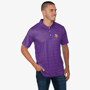 NFL Team Apparel Minnesota Vikings Men's Striped Polo Shirt - Size Medium Purple - Picture 1 of 10