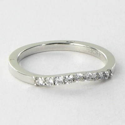 $2250 Hearts On Fire Curved Preference Band Ring 0.18cts Diamond 18k White Gold - Image 1 of 4