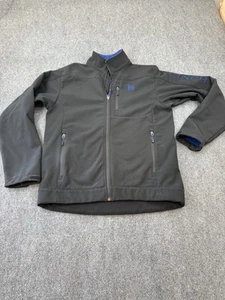 Cinch Softshell Full Zip Fleece Black Jacket Blue Logo Men’s - Large - Picture 1 of 12