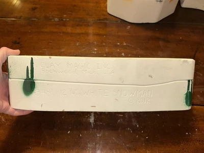 Clay Magic 2012 12 3/4in White Snowman 3481 Ceramic Slip Mold Winter Christmas - Image 1 of 4