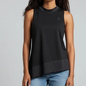 Camiseta sin mangas Oiselle Lux Hi Lo nueva con etiquetas $54 en negro para mujer talla 4 - Imagen 1 de 7